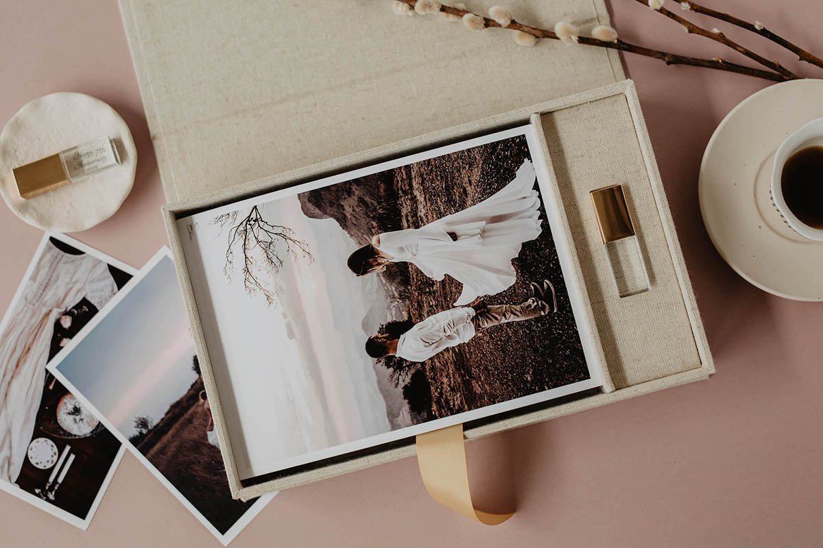 6x8 Vintage fabric photo box