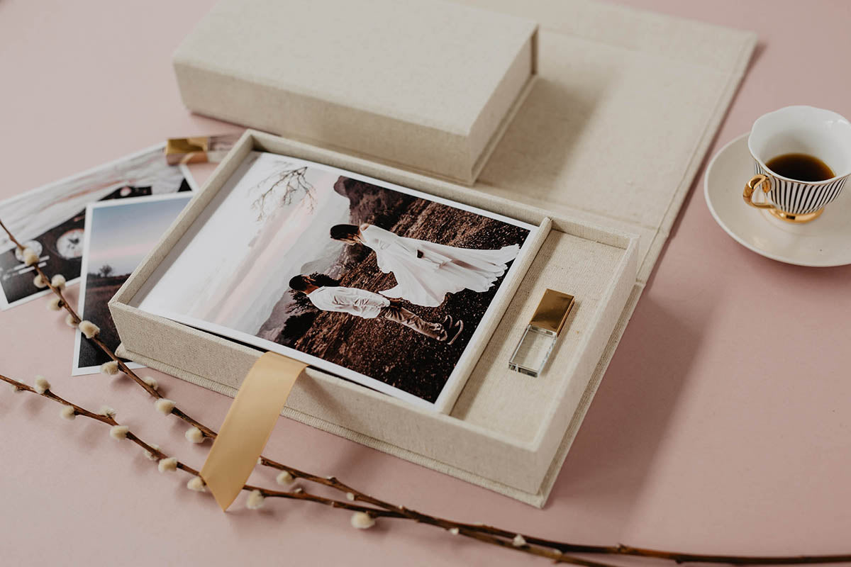 6x8 Vintage fabric photo box