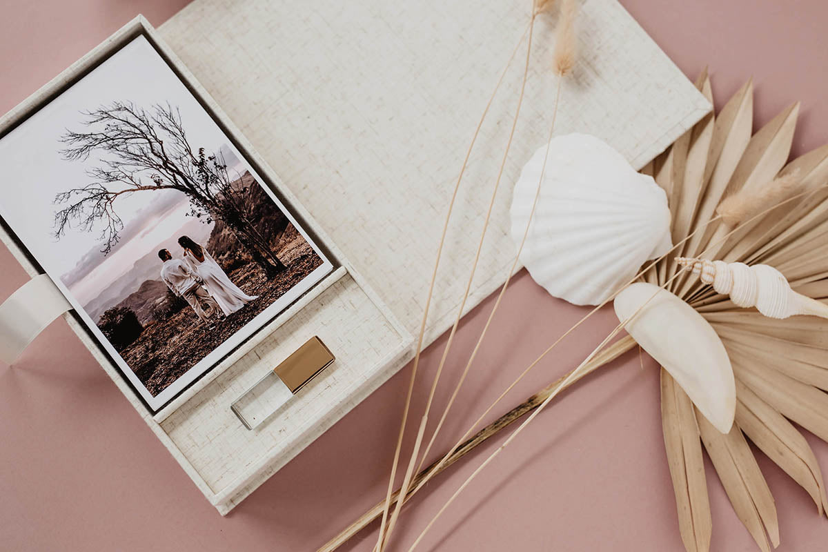5x7 Marble fabric photo box