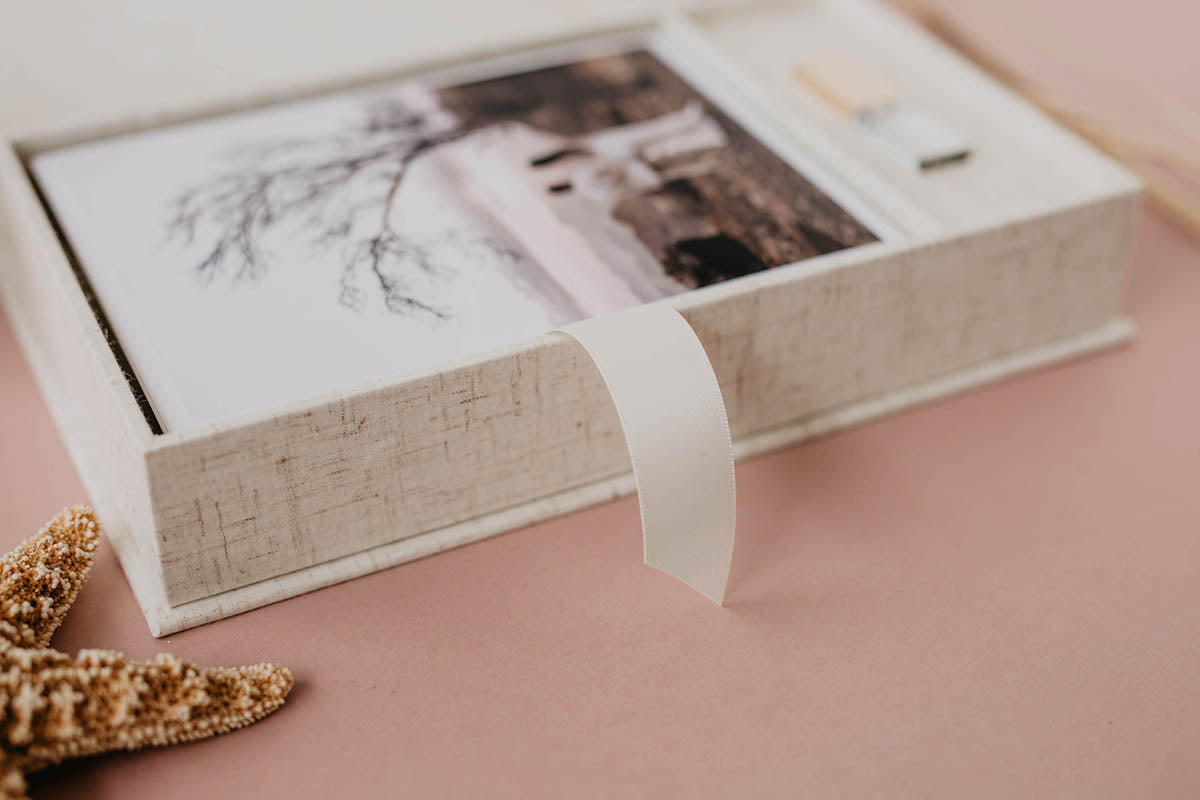 5x7 Marble fabric photo box