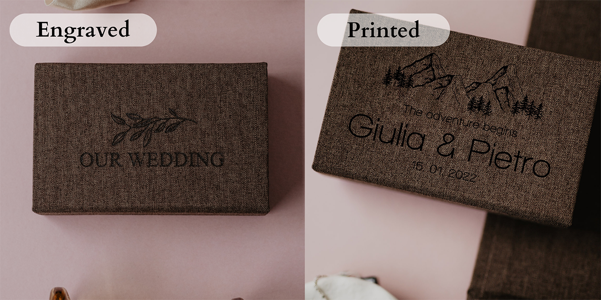 5x7 Choco brown fabric photo box