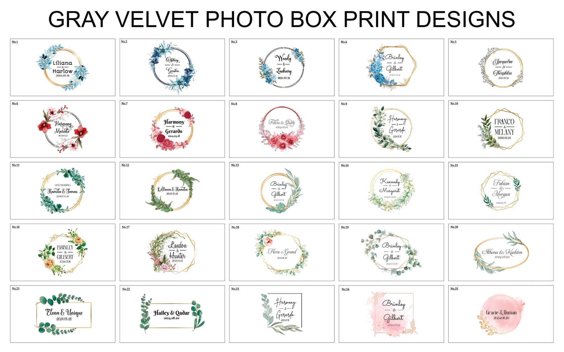 4x6 Gray velvet photo box