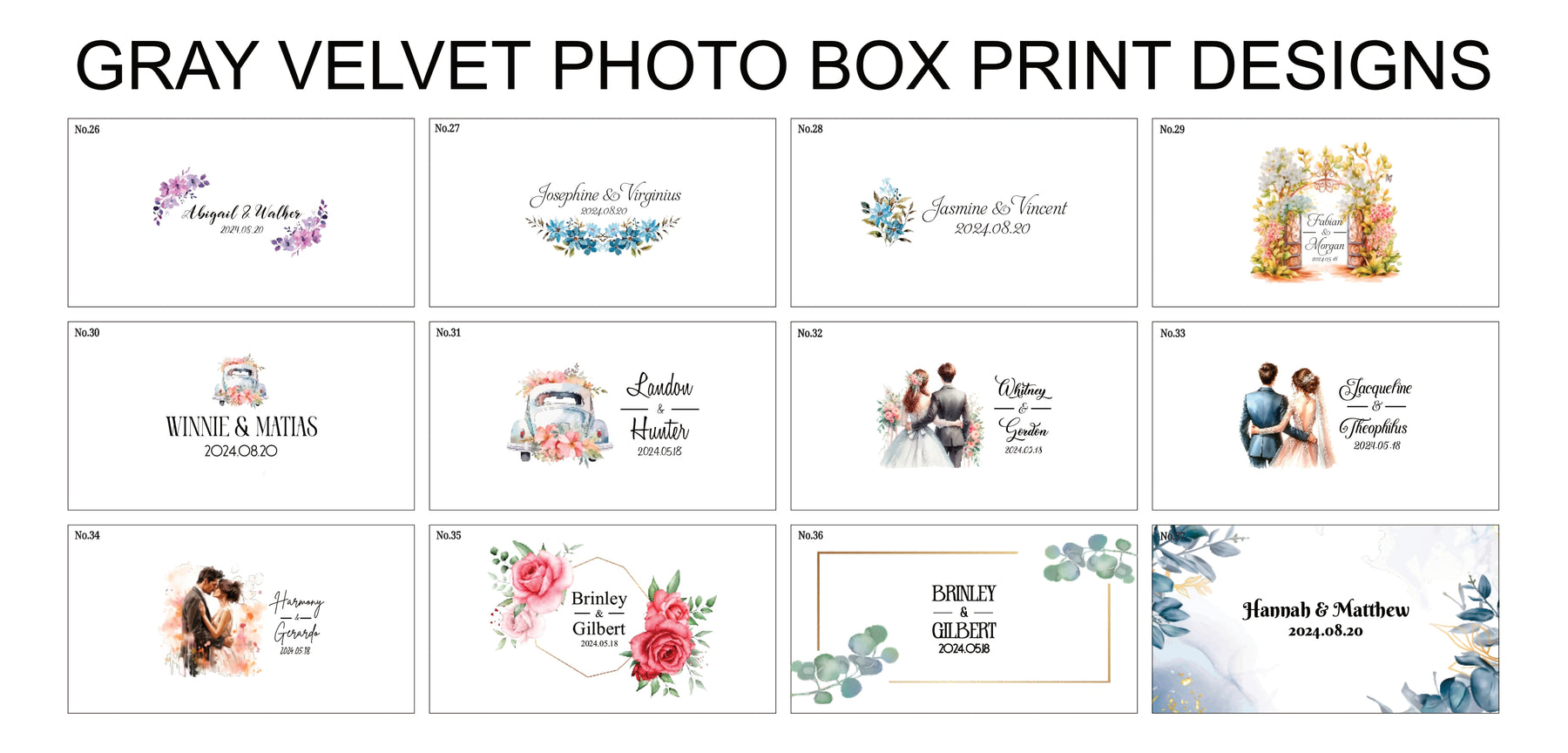 4x6 Gray velvet photo box