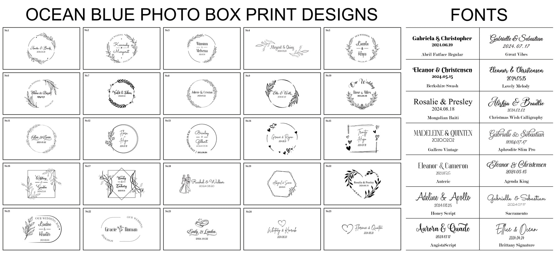 5x7 Ocean blue fabric photo box