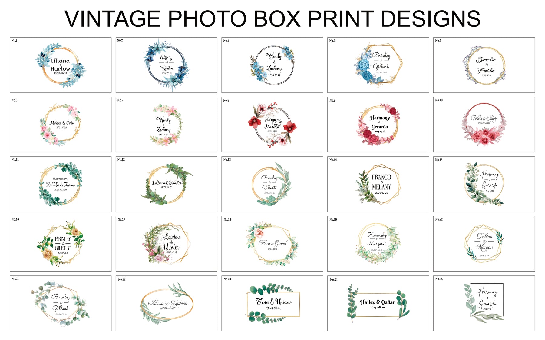 6x8 Vintage fabric photo box