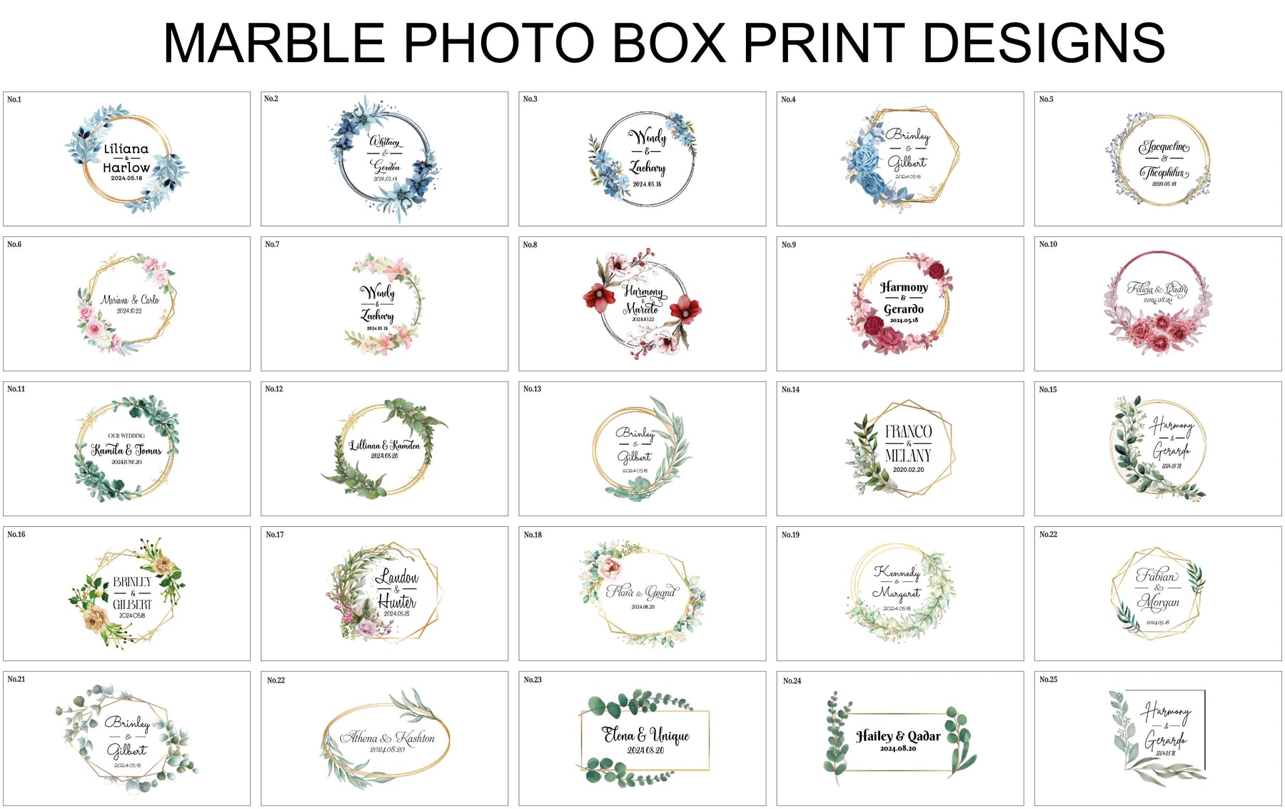 4x6 Marble fabric photo box
