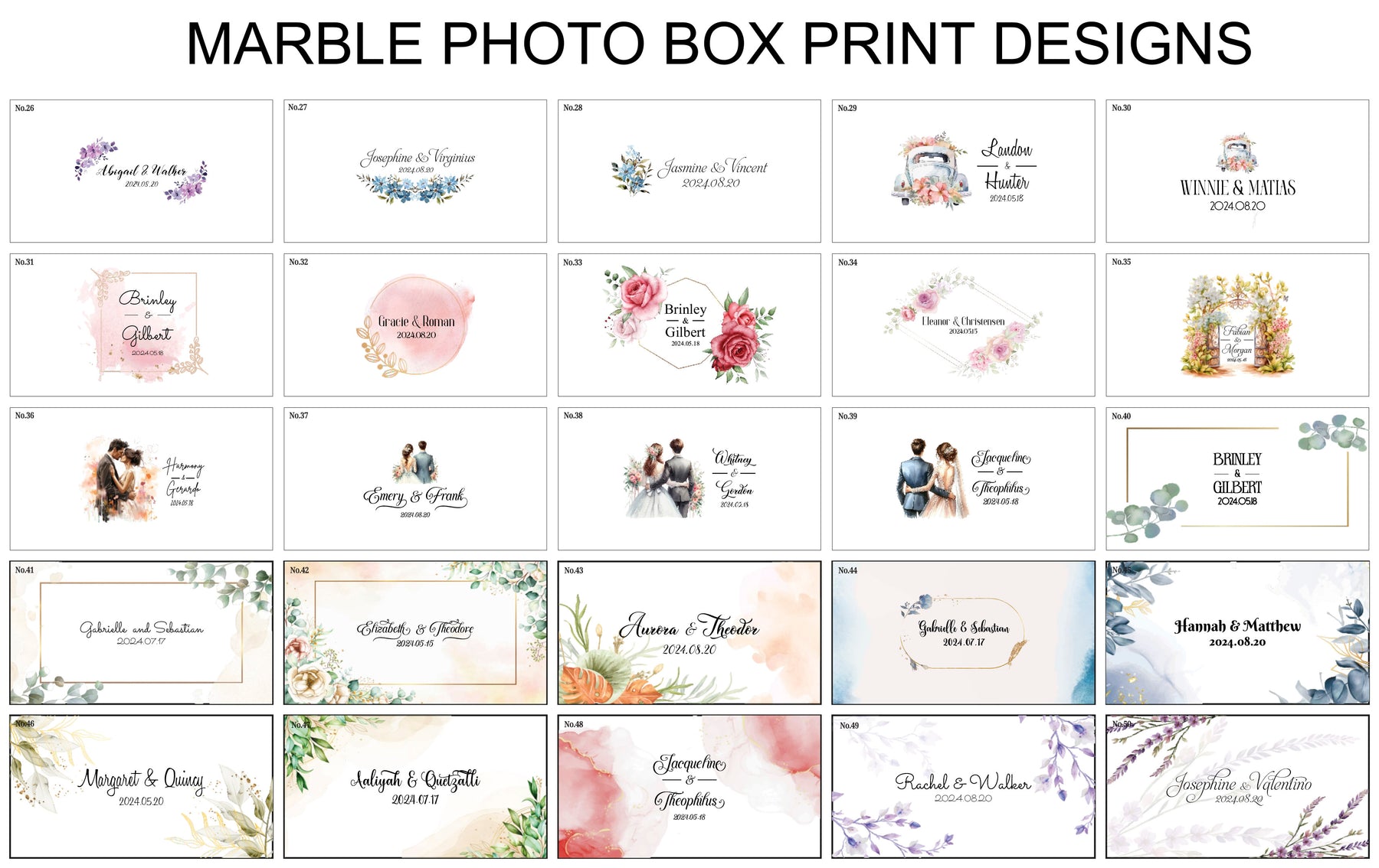 4x6 Marble fabric photo box