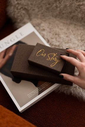 Choco brown fabric USB box