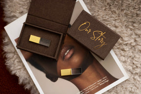Choco brown fabric USB box