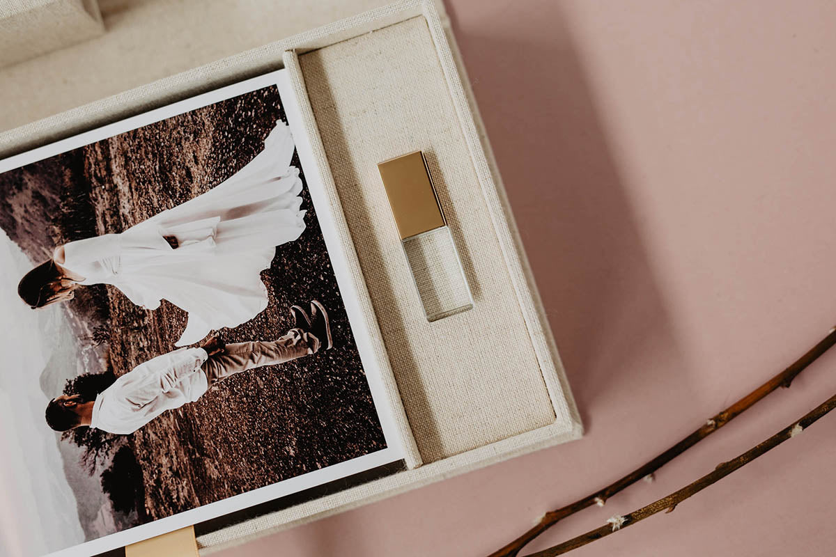 5x7 Vintage fabric photo box