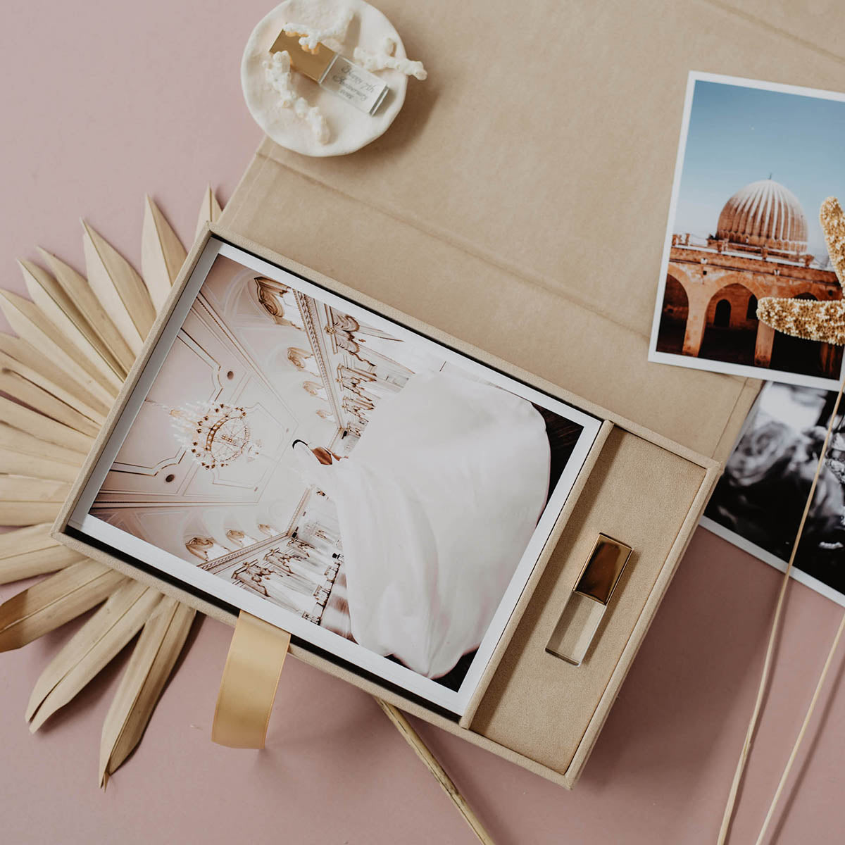 6x8 Latte velvet photo box