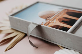 5x7 Gray velvet photo box