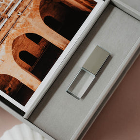 4x6 Gray velvet photo box