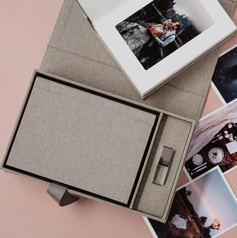 4x6 light gray matted photo album with box