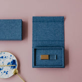 Ocean blue fabric USB box