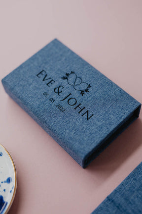 Ocean blue fabric USB box