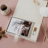 5x7 Marble fabric photo box