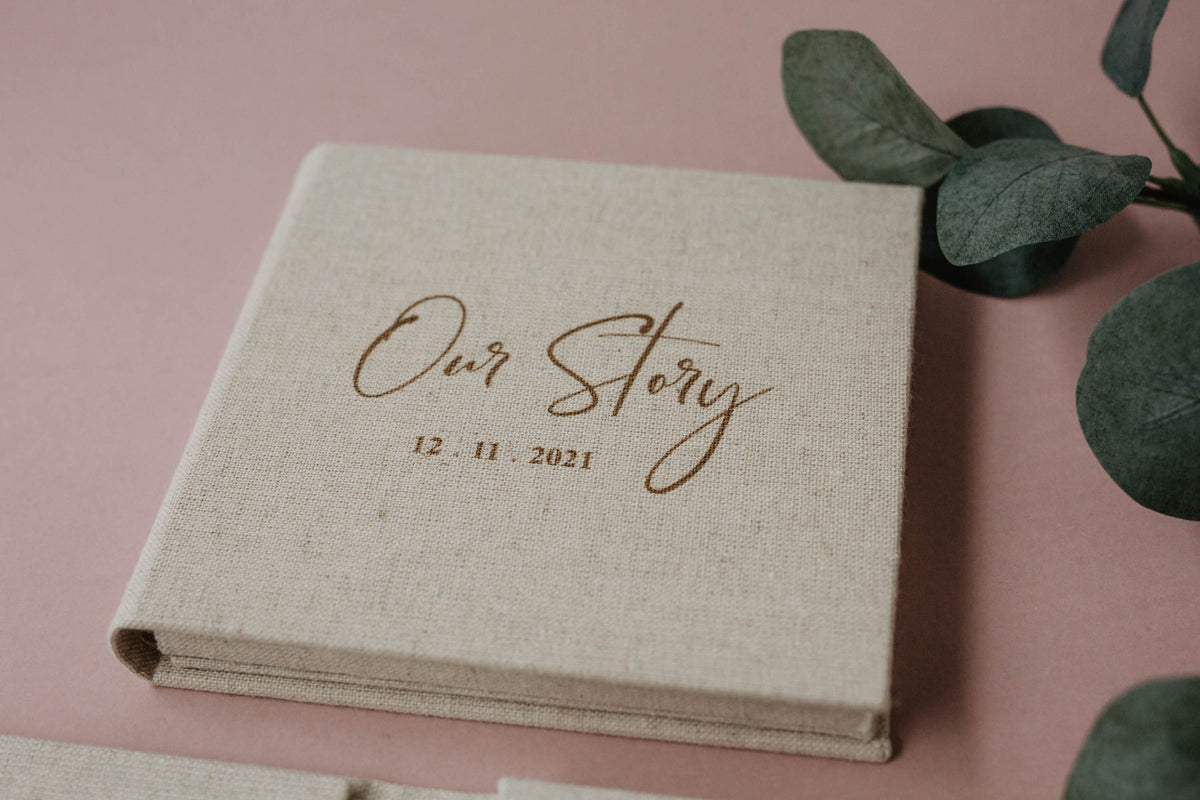 4x4 Vintage fabric USB box with photo