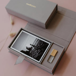 4x6 Light gray fabric photo box