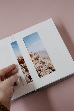 4x6 light gray matted photo album with box