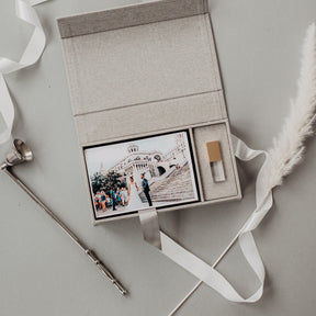 4x6 Light gray fabric photo box