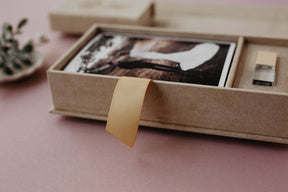 4x6 Latte velvet photo box