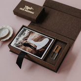 4x6 Choco brown fabric photo box