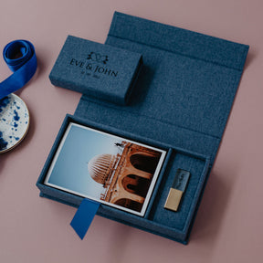 4x6 Navy blue fabric photo box