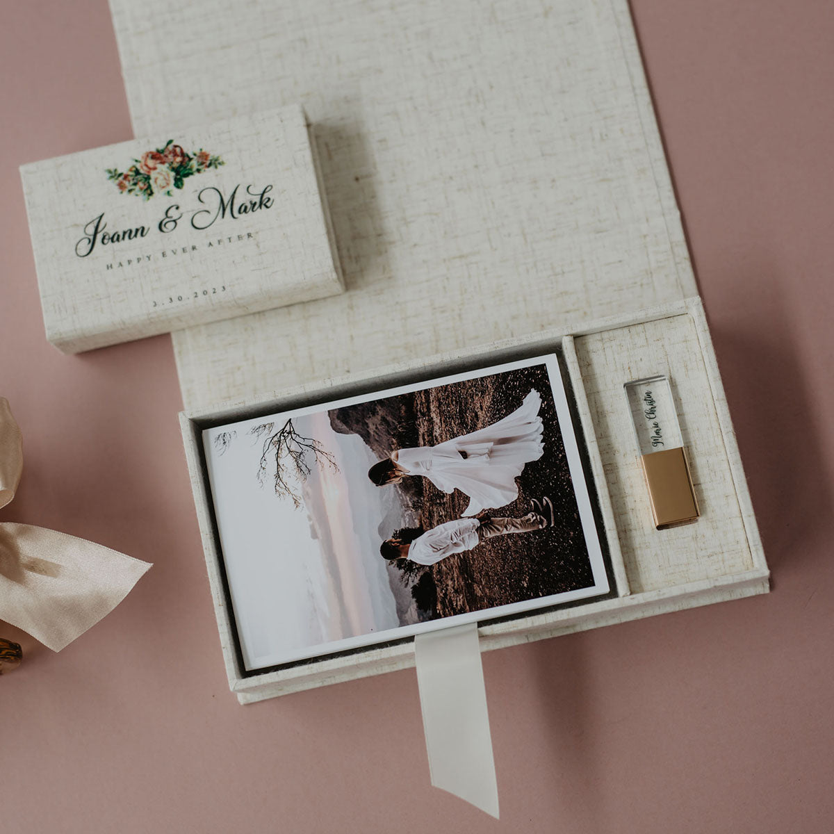 4x6 Marble fabric photo box