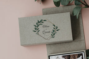 5x7 Light gray fabric photo box