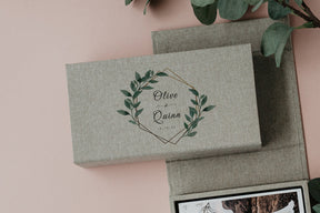 6x8 Light gray fabric photo box