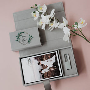 4x6 Gray velvet photo box