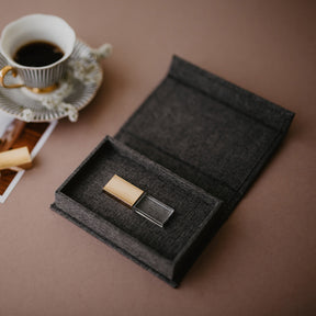 Dark gray fabric USB box