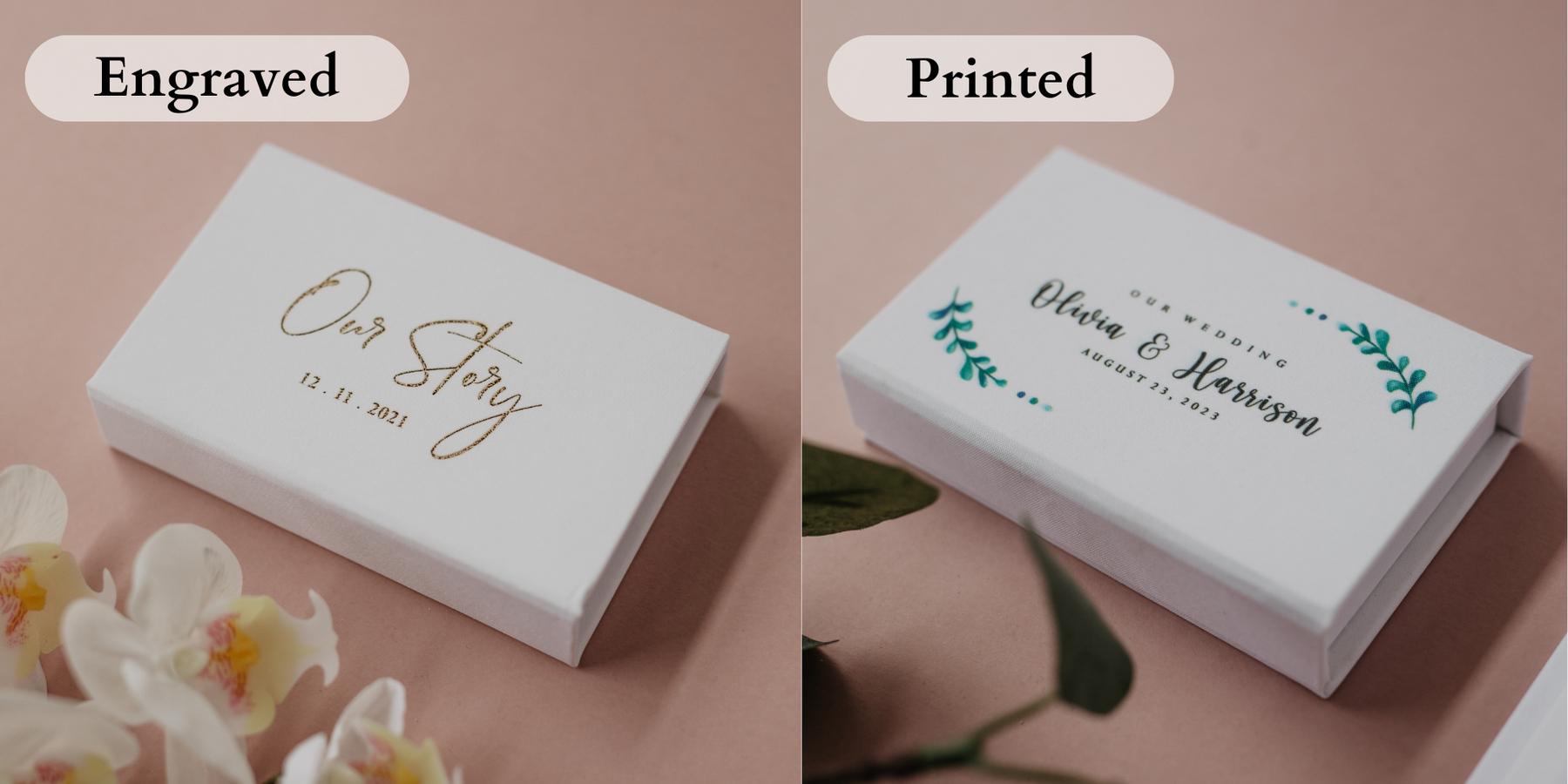 White fabric USB box