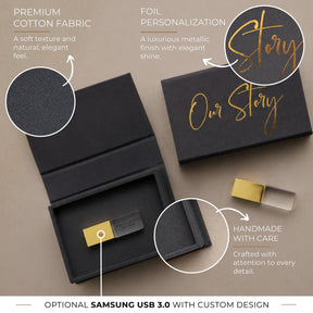 Navy Blue fabric USB box