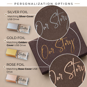 Choco brown fabric USB box