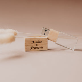 Thick Wooden Crystal USB