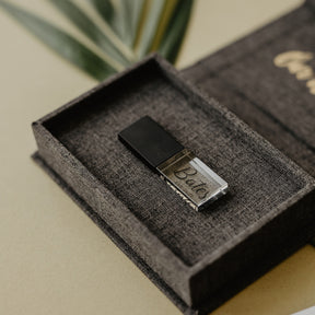 Dark Gray fabric USB box